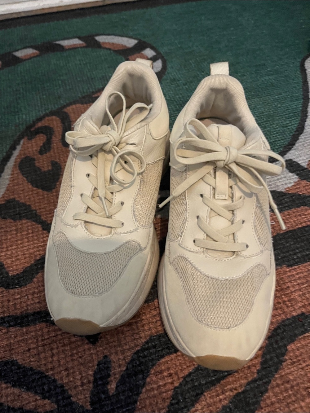 Abercrombie & Fitch Women's Neutral Beige Lace-Up Sneakers